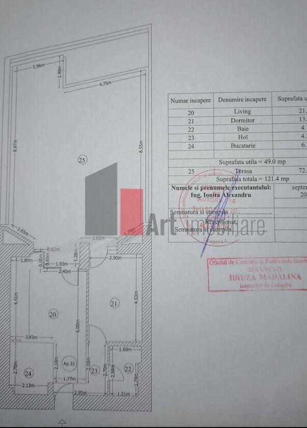 APARTAMENT 2 CAMERE PREMIUM CU TERASĂ DE 72 MP, LÂNGĂ PARCUL CINEMA FLOREASCA - 13