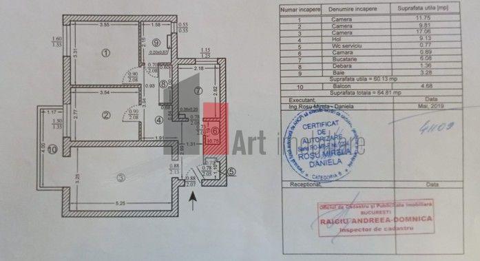 Apartament 3 camere decomandat, bloc H, Str.Rotundă, parter - 16